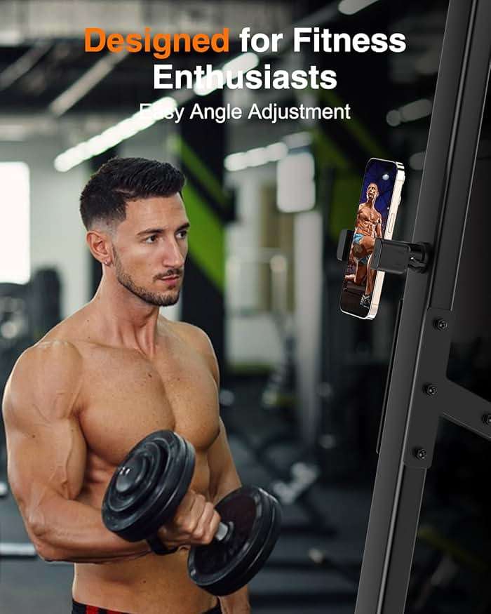 Gym Magnetic Phone Holder, 360°Adjustable, Portable Magnetic Phone Holder Mount for Gym, Attaches to Metal Surfaces, Gym Accessories for Men and Women Workout, Compatible with 4-7" Smartphones - Image 6