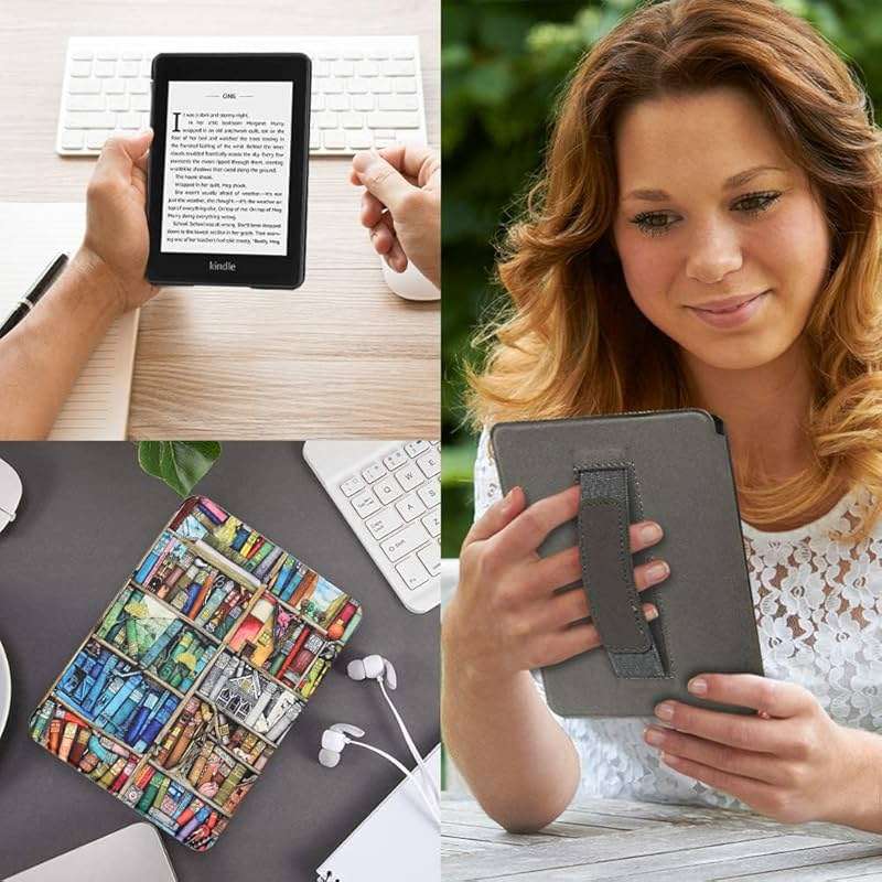 SCSVPN Case for 6 Inch Kindle 2024 and 2022 (11th Generation) - All new Slim Premium PU Leather Smart Protective Cover with Hand Strap, Auto Wake/Sleep for Kindle RS23CV / C2V2L3 E-Reader - Bookshelf - Image 7