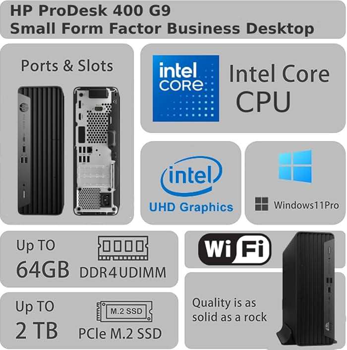 HP ProDesk 400 G9 SFF Business Desktop Computer, Intel CPU, 32GB RAM, 1TB PCle SSD, Dual 4K Display Support, USB-C, HDMl, RJ-45, Wi-Fi, Wired Keyboard & Mouse, Windows 11 Pro - Image 2