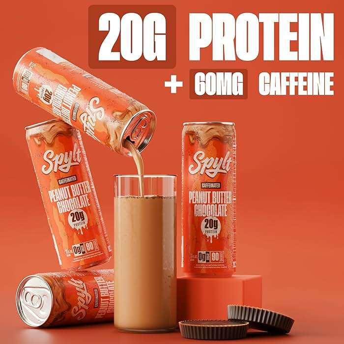 Spylt High Protein Peanut Butter Chocolate Milk with 60mg Caffeine & 20g Protein - 90 Calories, Ready to Drink, Sugar Free, Lactose Free Milk, Perfect for Workout Recovery & Afternoon Pick Me Up - 12 Count - Packaging May Vary - Image 4