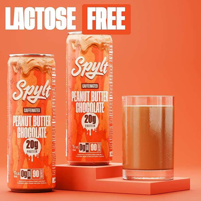 Spylt High Protein Peanut Butter Chocolate Milk with 60mg Caffeine & 20g Protein - 90 Calories, Ready to Drink, Sugar Free, Lactose Free Milk, Perfect for Workout Recovery & Afternoon Pick Me Up - 12 Count - Packaging May Vary - Image 6