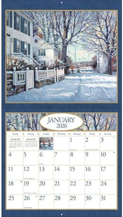 Lang American Dream 2026 Wall Calendar – 12-Month Calendar with Stapled Binding, Linen-Embossed Americana Art by Paul Landry, 13.4" × 12" - Image 2