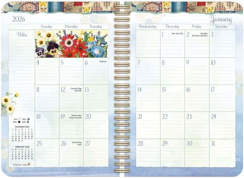 Lang, Garden Botanicals 2026 Engagement Planner by Barbara Anderson, 6.5'' X 9'', Weekly Calendar with Stapled Binding - Image 2