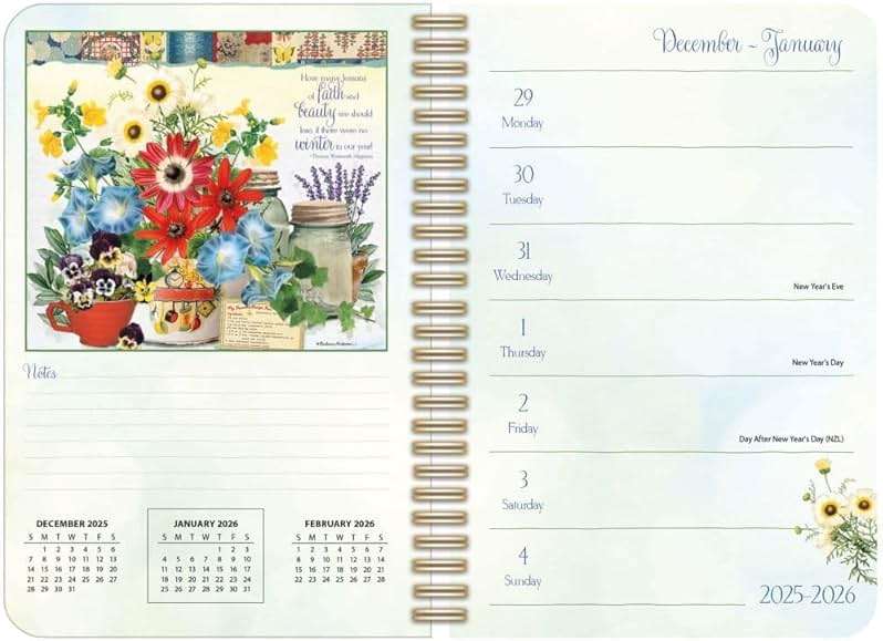 Lang, Garden Botanicals 2026 Engagement Planner by Barbara Anderson, 6.5'' X 9'', Weekly Calendar with Stapled Binding - Image 3