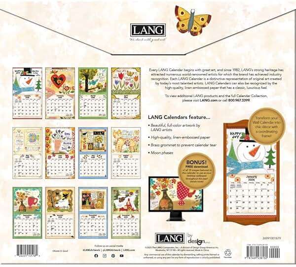 Lang, Simple Life 2026 Wall Calendar by Karen H. Good, 13.4'' X 12'', 12-Month Calendar with Stapled Binding - Image 3