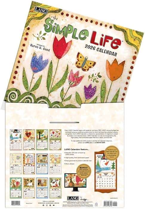 Lang, Simple Life 2026 Wall Calendar by Karen H. Good, 13.4'' X 12'', 12-Month Calendar with Stapled Binding - Image 4