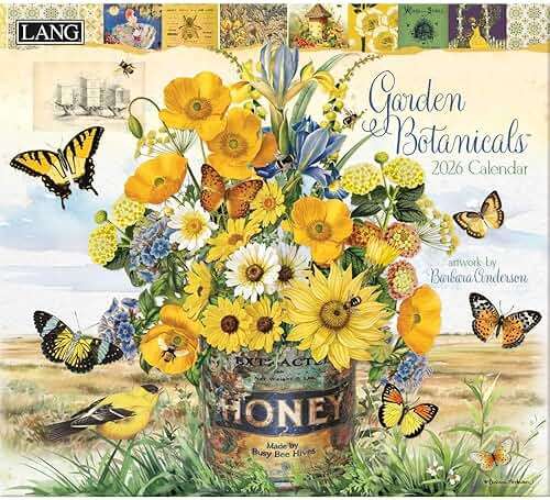 Lang, Garden Botanicals 2026 Wall Calendar by Barbara Anderson, 13.4'' X 12'', 12-Month Calendar with Stapled Binding - Image 1