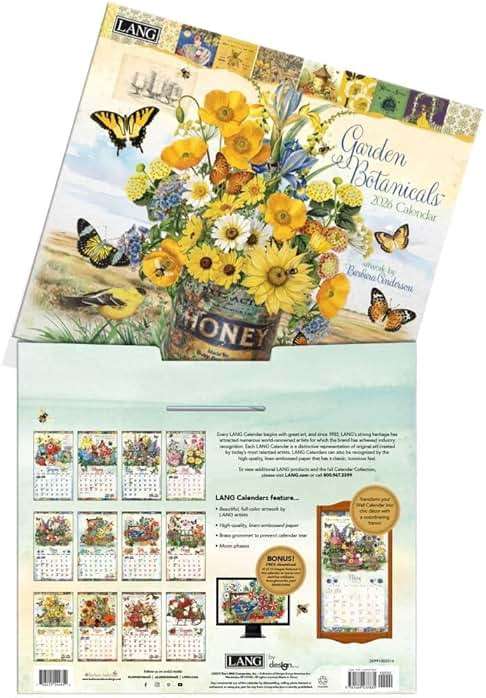 Lang, Garden Botanicals 2026 Wall Calendar by Barbara Anderson, 13.4'' X 12'', 12-Month Calendar with Stapled Binding - Image 4