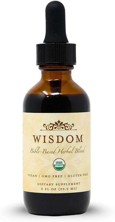 Organic Turmeric, Frankincense and Myrrh – Herbal Supplement Blend for Energy, Detox, Focus, Immunity & Stress – Non-GMO Vegan Tonic with Milk Thistle – Wisdom Bible Based Blend – 2oz Liquid Drops - Image 1