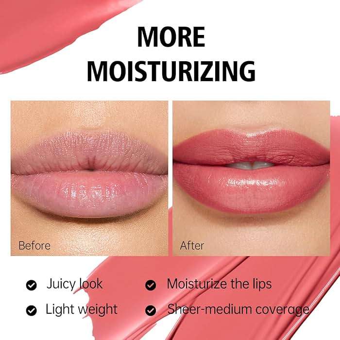 MAKI YIKA Moisture Purple Lipstick for Women Hydrate Tinted Lip Balm for Mother's Day Dry Cracked Lips Sheer Lipstick Lip Tinted Glossy Finish,MA067 Jam Purple - Image 5