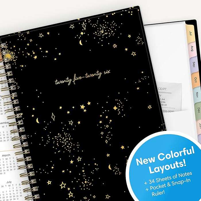 Blue Sky 2025-2026 Weekly and Monthly Academic Year Planner Calendar, July 2025 - June 2026, 5.8" x 8.6", Flexible Cover, Wirebound, Laminated Tabs, Storage Pocket, Gemini - Image 5