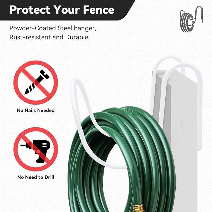 EPHIFY Heavy-Duty Wall Mount Hose Holder for Outdoor & Garden Use (White) - Organizes 50-150 ft Expandable, Pocket, Magic Hoses, Reels, or RV Hoses - Image 4