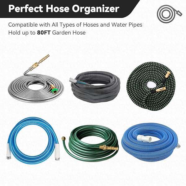 EPHIFY Heavy-Duty Wall Mount Hose Holder for Outdoor & Garden Use (White) - Organizes 50-150 ft Expandable, Pocket, Magic Hoses, Reels, or RV Hoses - Image 6