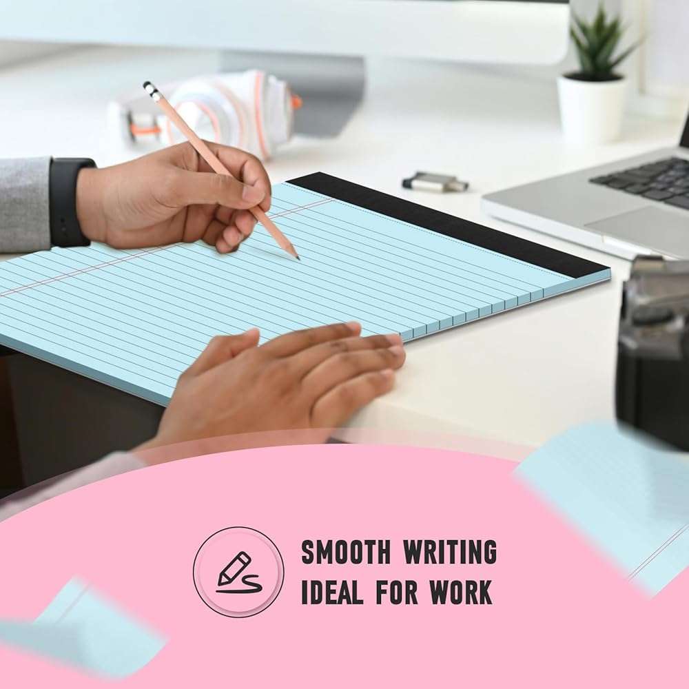 8.5 x 11 Legal Pads, Colored Legal Pads, Wide Ruled, 12 Pack Note Pads 8.5 x 11, Multicolor Perforated Note Pads with Sturdy White Back, Writing Pad,30 Sheets Per Notepad for School, Home, Office - Image 7