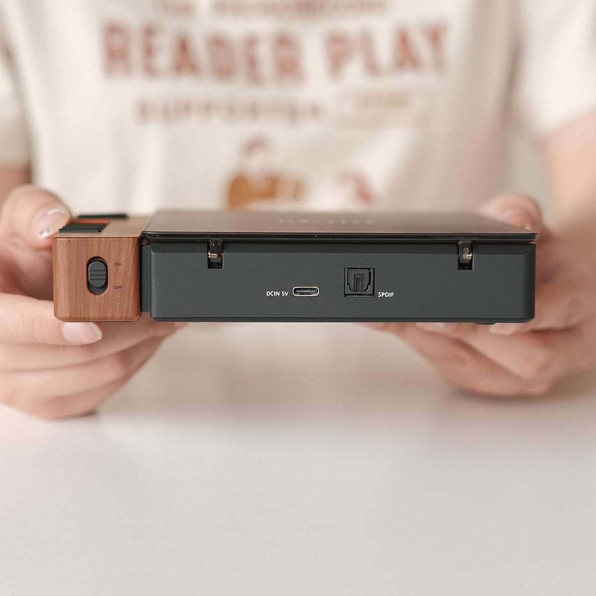 syitren R300 CD Player Portable Bluetooth Desktop Retro CD Players for Home,Without Speakers, Rechargeble Battery Small Compact Vintage CD Player,SPDIF Out,Brown - Image 5