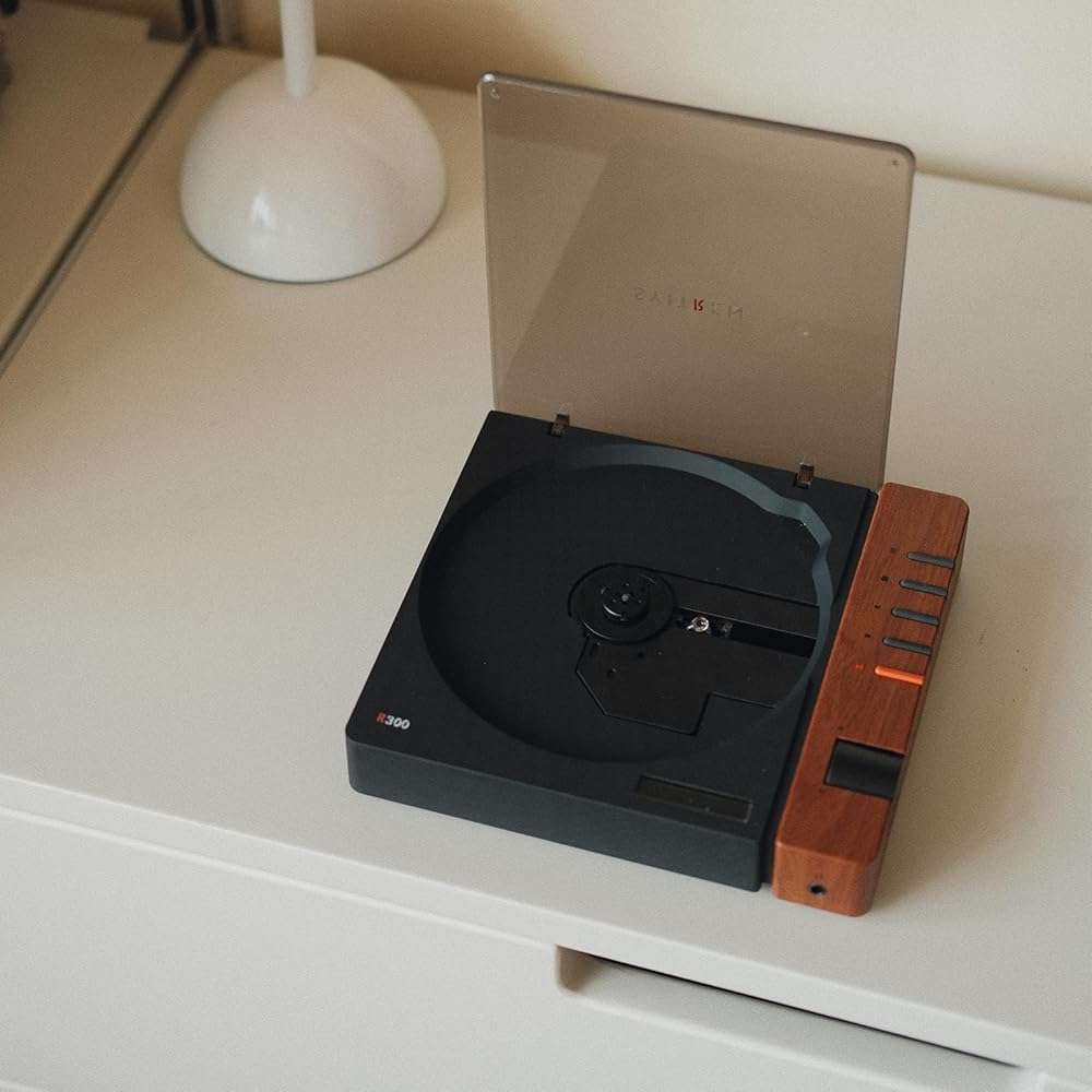 syitren R300 CD Player Portable Bluetooth Desktop Retro CD Players for Home,Without Speakers, Rechargeble Battery Small Compact Vintage CD Player,SPDIF Out,Brown - Image 8