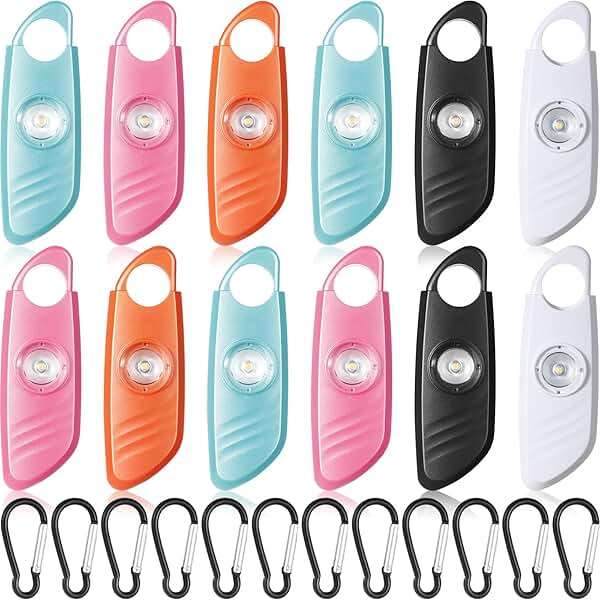 Relaxweex 12 Pcs Personal Safety Alarm for Women with LED Strobe Light and 12 pcs Keychain 130DB Loud Sound Personal Siren Emergency Self Defense Alarm Keychain Safety Devices for Women Men Elderly - Image 1