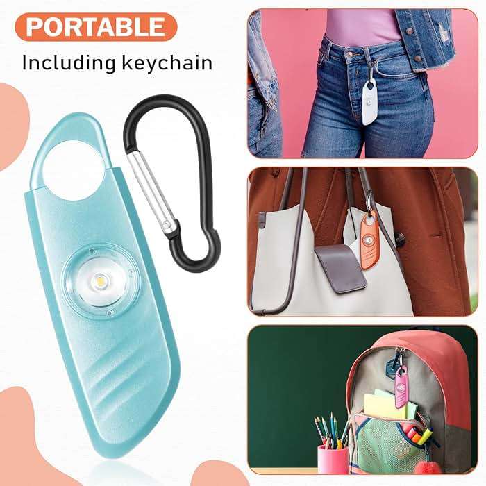 Relaxweex 12 Pcs Personal Safety Alarm for Women with LED Strobe Light and 12 pcs Keychain 130DB Loud Sound Personal Siren Emergency Self Defense Alarm Keychain Safety Devices for Women Men Elderly - Image 5