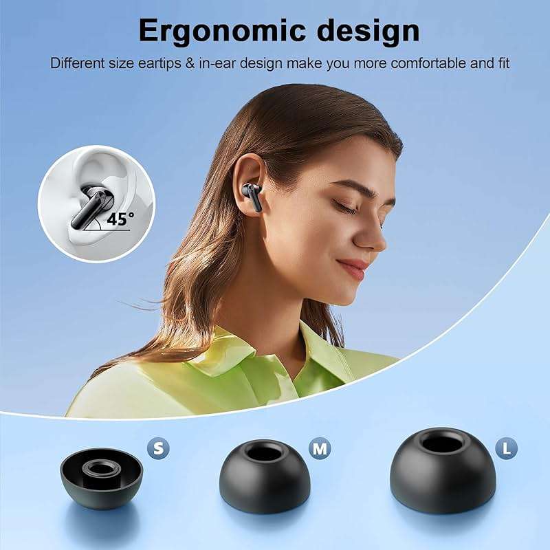 Wekily Wireless Earbuds, Bluetooth 5.3 Headphones LED Power Display, 2026 New Wireless Earphones, 4 ENC Noise Cancelling Mic, HiFi Stereo, 48H Playtime Mini Case IP7 Waterproof for Sport Walk - Image 5