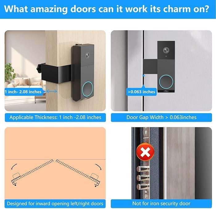 Anti-Theft Door Mount for Wyze Duo Cam Doorbell Only, No-Drill Wyze Doorbell Camera Mount, Metal Adjustable Door Bell Kits for Home Rentals Room Black - Image 4