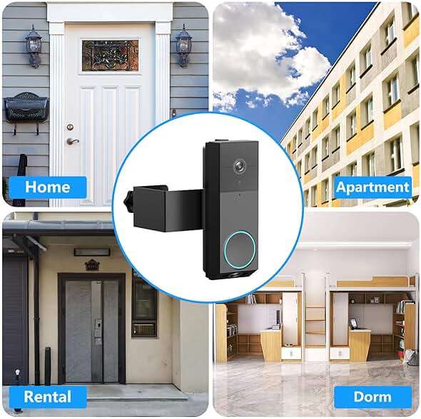 Anti-Theft Door Mount for Wyze Duo Cam Doorbell Only, No-Drill Wyze Doorbell Camera Mount, Metal Adjustable Door Bell Kits for Home Rentals Room Black - Image 7