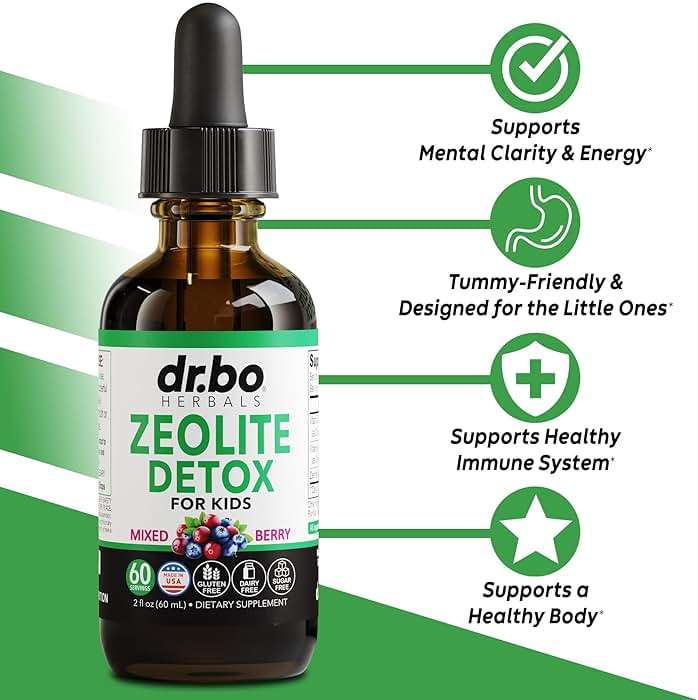 Zeolite Detox & Adrenal Focus Support - Clinoptilolite Zeolite for Kids & Adults Liquid Drops with Vitamins B12 & D - Organic Adrenal and Focus for Calm Natural Brain, Memory Fatigue Stress Attention - Image 2