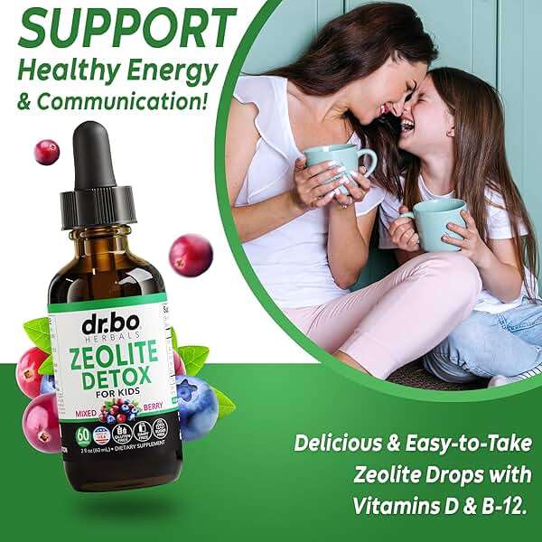 Zeolite Detox & Adrenal Focus Support - Clinoptilolite Zeolite for Kids & Adults Liquid Drops with Vitamins B12 & D - Organic Adrenal and Focus for Calm Natural Brain, Memory Fatigue Stress Attention - Image 4