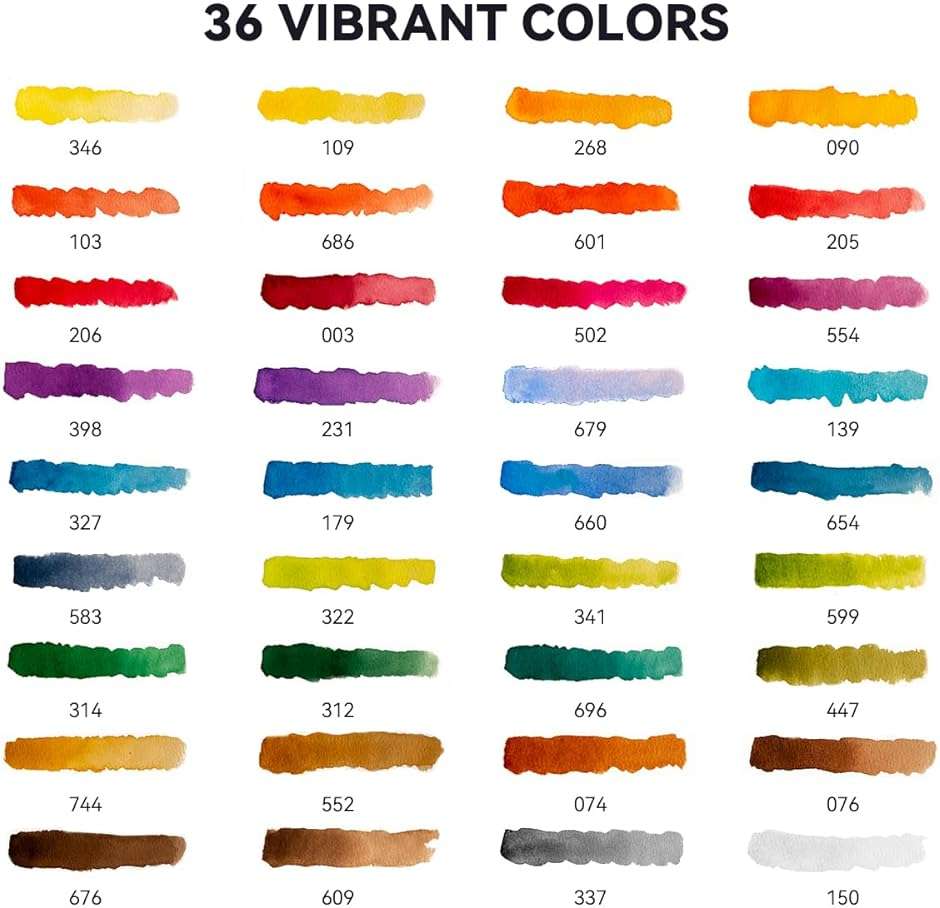 MEI LIANG Travel Watercolor Paint Set, Watercolor Set Includes 36 Colors Solid Watercolors + 7.5x7.5 inch 50% Cotton Watercolor Paper(20 Sheets) + 1 Watercolor Brush + Purple Handheld Organizer - Image 8