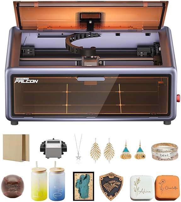 Creality Falcon A1 10W Laser Engraver, 80W Powerful Output, Fully Enclosed, 600mm/s Speed, HD Camera Auto Positioning, Pre-Assembled&Smart Material Recognition, Ideal for Wood & Metal, Class 1 Safety - Image 1