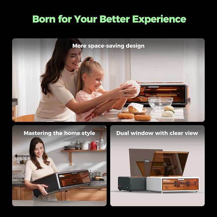 Creality Falcon A1 10W Laser Engraver, 80W Powerful Output, Fully Enclosed, 600mm/s Speed, HD Camera Auto Positioning, Pre-Assembled&Smart Material Recognition, Ideal for Wood & Metal, Class 1 Safety - Image 5