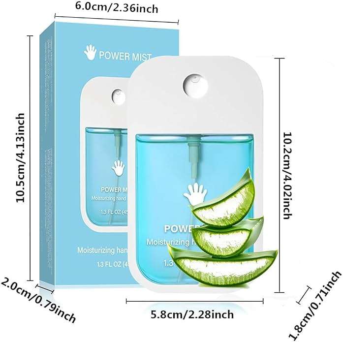 Power Mist Hydrating Hand Sanitizer, Power Mist Hydrating Spray for Hand, Hand Sanitizer Spray, Travel Size (2pcs - Blue & Green) - Image 5