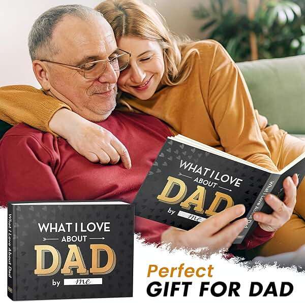 KYRAKO Fathers Day Gift for Dad from Daughter, Son, Kids - What I Love about Dad Book, Fill-in-the-Blank Book for Dad: Fun Prompt Notebook to Share Memories, Thoughtful Birthday Present & Keepsake - Image 4