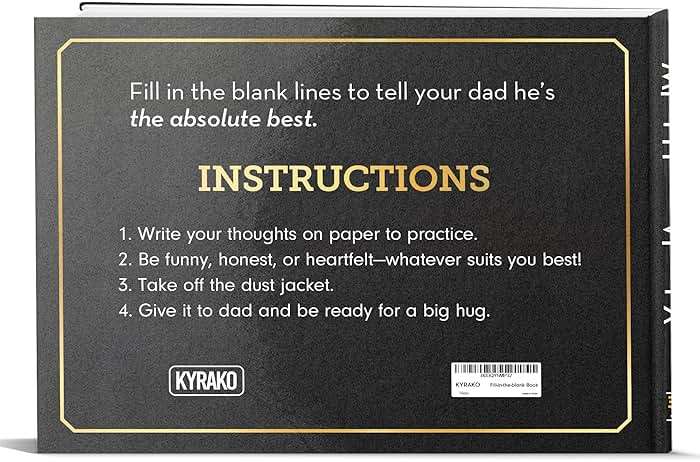KYRAKO Fathers Day Gift for Dad from Daughter, Son, Kids - What I Love about Dad Book, Fill-in-the-Blank Book for Dad: Fun Prompt Notebook to Share Memories, Thoughtful Birthday Present & Keepsake - Image 5