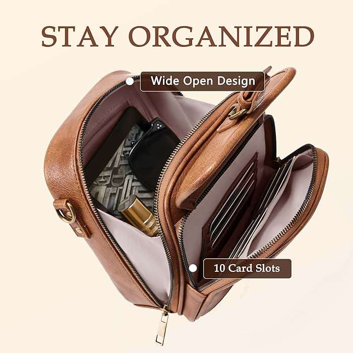 Small Crossbody Bag for Women with Card Slots Vegan Leather Messenger Bag Men Wallet, Cross Body Anti-theft Shoulder Purse - Image 2