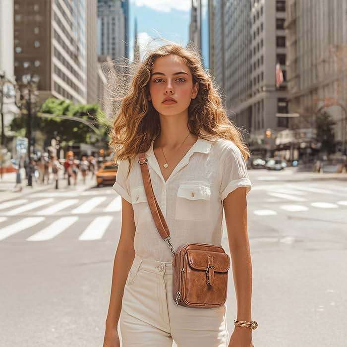 Small Crossbody Bag for Women with Card Slots Vegan Leather Messenger Bag Men Wallet, Cross Body Anti-theft Shoulder Purse - Image 4