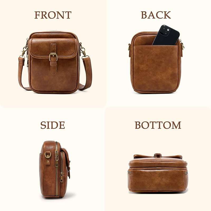 Small Crossbody Bag for Women with Card Slots Vegan Leather Messenger Bag Men Wallet, Cross Body Anti-theft Shoulder Purse - Image 6