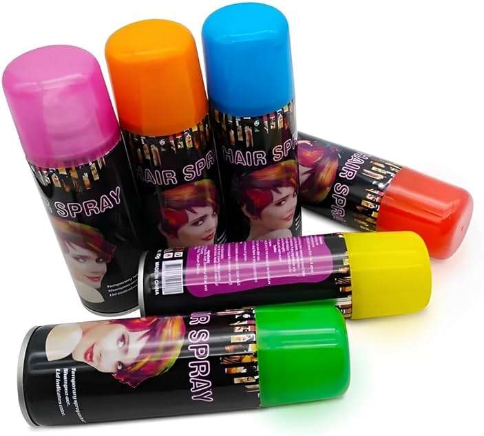 Variety Savings Temporary Hair Color Spray 6 Cans Assorted 6 Colors Fast-Drying, Non-Sticky, Non-Damaging, - Image 5