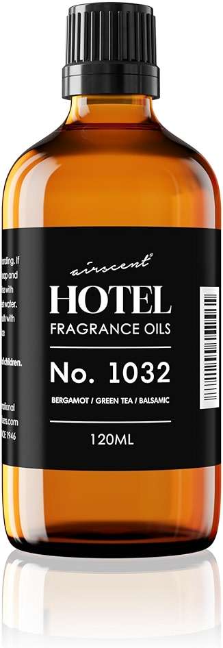 AirScent Hotel Diffuser Oil No. 1032 - Bergamot Green Tea Balsamic Notes - Hotel Scent Dupe - Fragrance Oil for Ultrasonic and Waterless Diffusers and Crafting - 120 mL, 4 fl oz Glass Bottle - Image 1