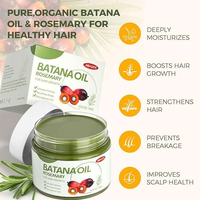 Mixgee Batana Oil Balm for Hair Growth & Thickness, Natural Formula With Batana & Rosemary Oil & Biotin, Promotes Scalp Health for Thicker, Fuller Hair(4.23 OZ) - Image 4