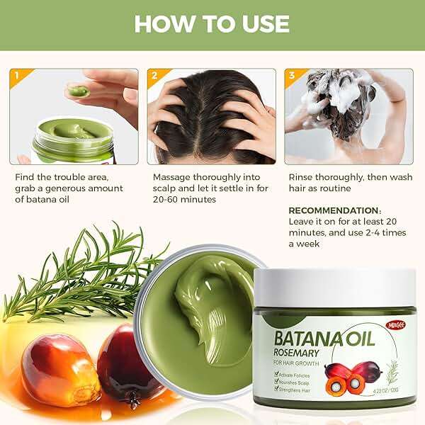 Mixgee Batana Oil Balm for Hair Growth & Thickness, Natural Formula With Batana & Rosemary Oil & Biotin, Promotes Scalp Health for Thicker, Fuller Hair(4.23 OZ) - Image 6