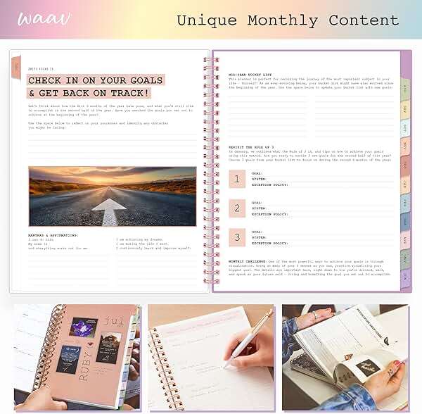 Blue Sky WAAV Weekly and Monthly Academic Year Planner Calendar, July - June, Flexible Cover, Wirebound, Laminated Tabs, Storage Pocket, Lisa (Lisa- 2025/2026, 7" x 9") - Image 5