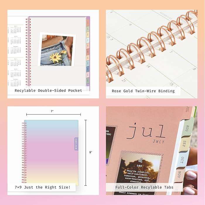 Blue Sky WAAV Weekly and Monthly Academic Year Planner Calendar, July - June, Flexible Cover, Wirebound, Laminated Tabs, Storage Pocket, Lisa (Lisa- 2025/2026, 7" x 9") - Image 9