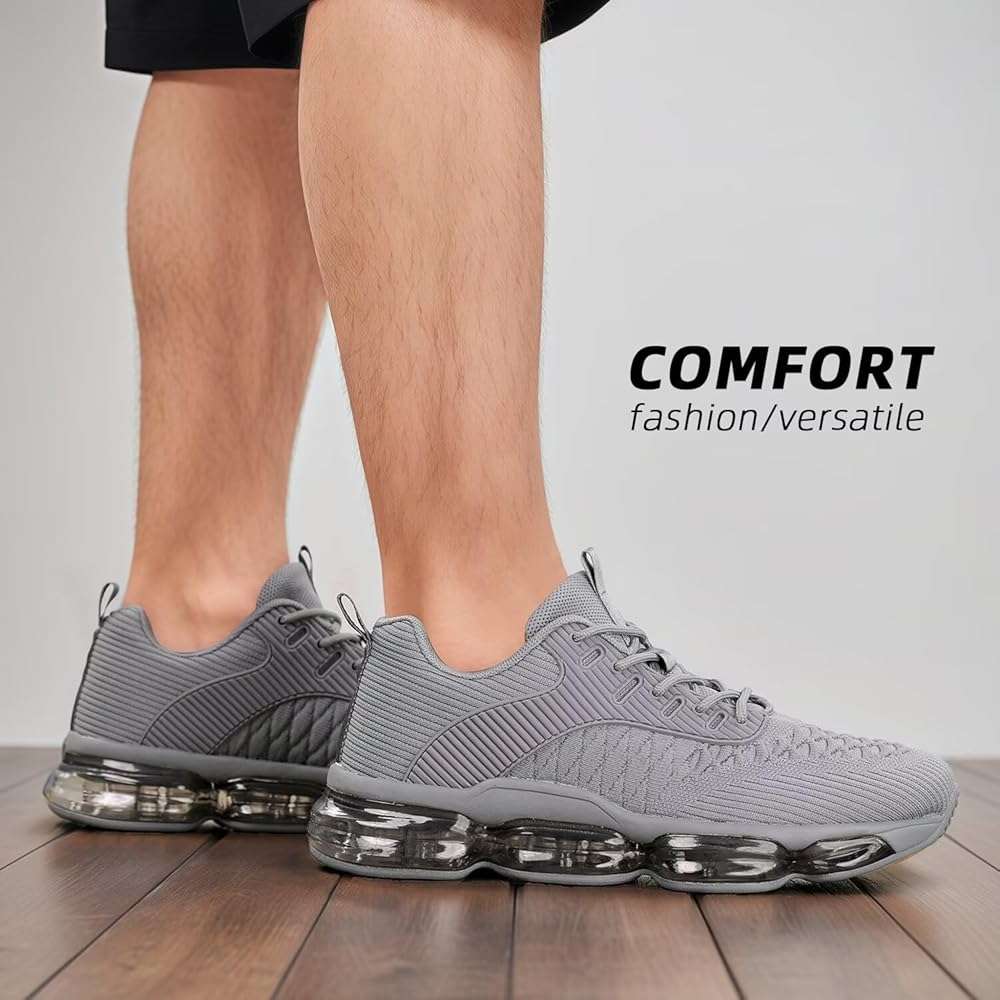 Mens Running Shoes Air Low Top Comfort Walking Lace Up Sneakers Breathable Fashion Tennis Sport Gym Fitness Cross Trainers - Image 2