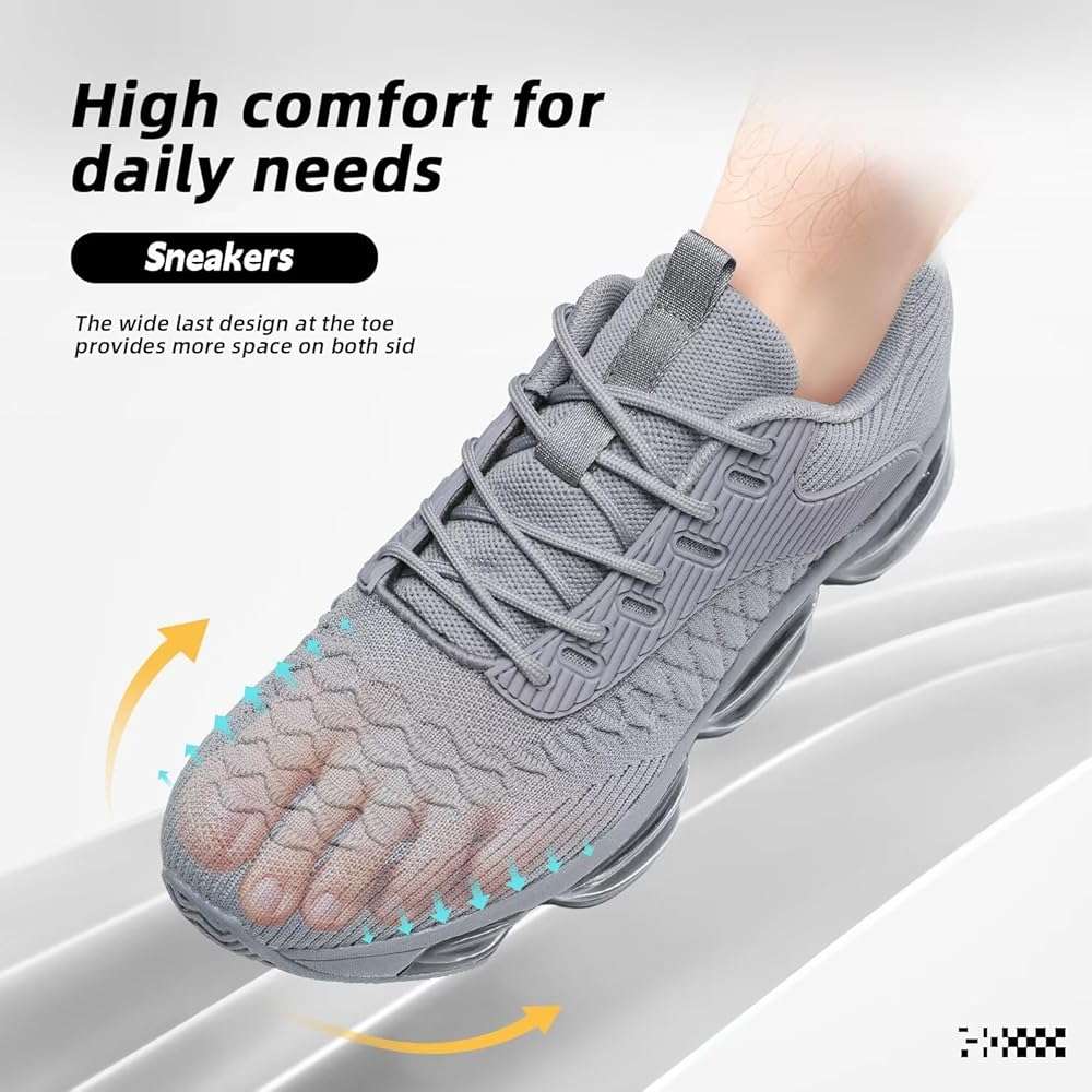 Mens Running Shoes Air Low Top Comfort Walking Lace Up Sneakers Breathable Fashion Tennis Sport Gym Fitness Cross Trainers - Image 4
