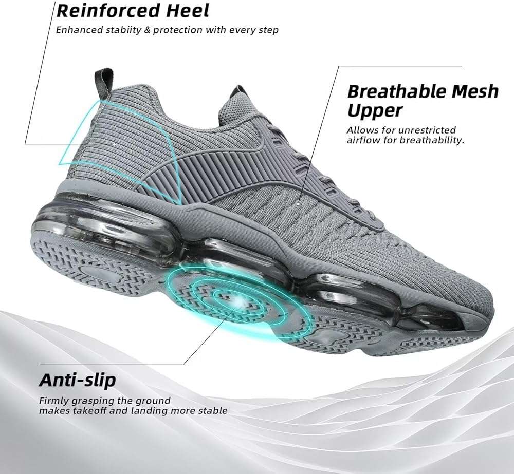 Mens Running Shoes Air Low Top Comfort Walking Lace Up Sneakers Breathable Fashion Tennis Sport Gym Fitness Cross Trainers - Image 7