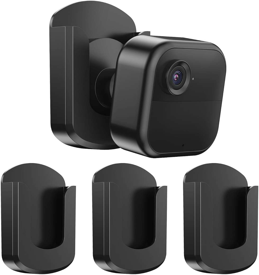 BOUNHOHE Blink Camera Mount, 3 Pack Adhesive Wall Mount Bracket for Blink Outdoor 4/Indoor/Mini/Mini 2, No Drill, Black - Image 1
