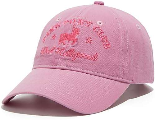 BOTVUG Pink Pony Club Embroidered Trucker Hat Women Baseball Cap Adjustable Cotton dad hat. - Image 2