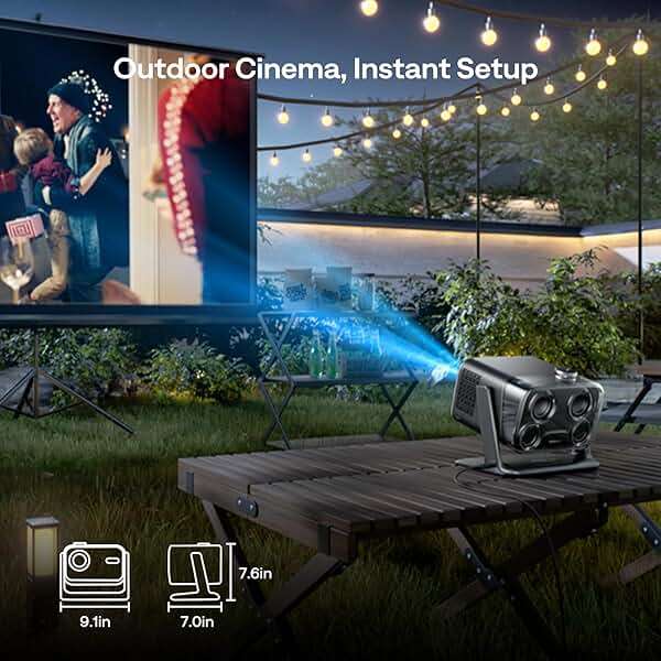 Aurzen BOOM mini Google TV Smart Projector with WiFi and Bluetooth, Voice Control, Family Mode, 20W Dolby Audio, Real-Time Focus,4K Supported Movie Projector for Bedroom/Home/Outdoor Live Sports,Black - Image 4