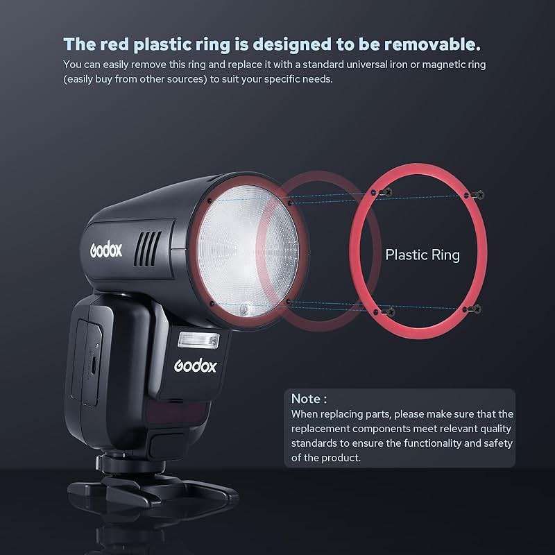 Godox V100 V100-C USA Version Flash for Canon, 100Ws Touchscreen Speedlite, Detachable Sub Flash, USB-C Charge Battery, 2.4G Wireless 1/8000 HSS TTL, GODOX V100 C V100C V100-CU Camera Flash Speedlight - Image 2