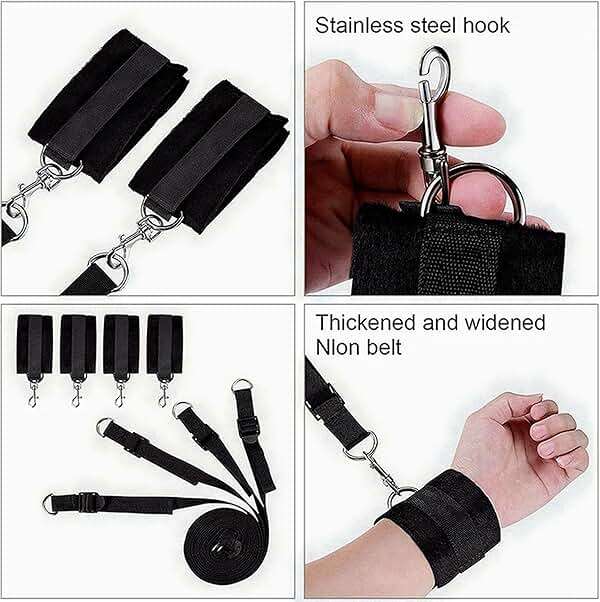 King Size Sexy Bed Frame Bed Restraints Sex Adults Bondaged King Size Bed Straps for Adult Play King Mattress Ankle and Wrist Restraints Sex Set Bondaged Restraints Sex Full Size Bed BDSM Sweater - Image 7